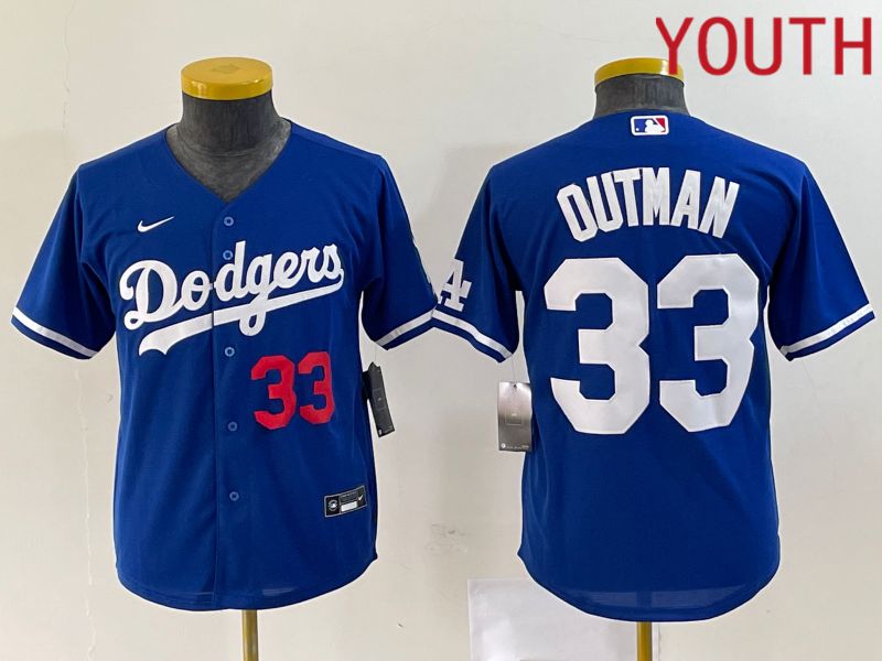 Youth Los Angeles Dodgers #33 Outman Blue Nike Game 2023 MLB Jersey